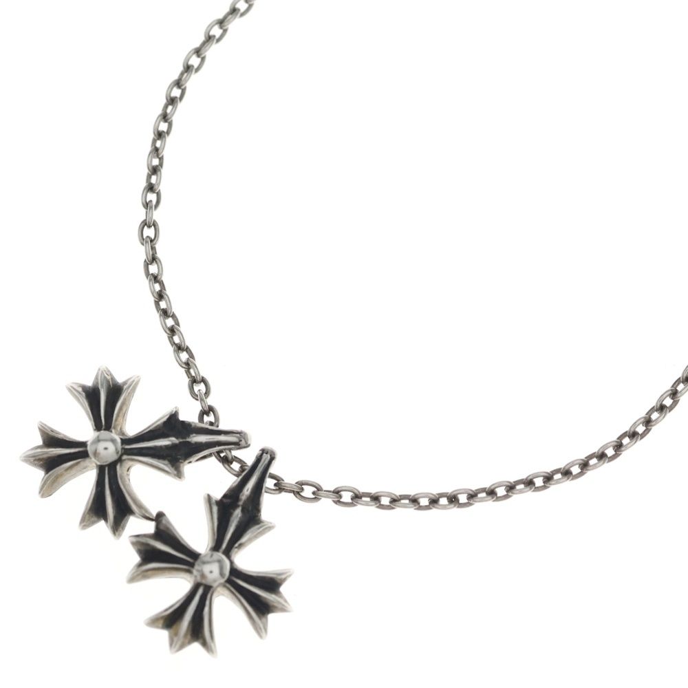 Chrome Hearts Comme Des Garcons CH Plus Dmnd CH 2 Point Diamond Silver Necklace