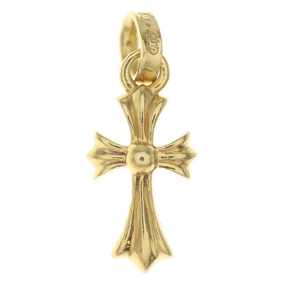 Chrome Hearts 22k Crs Baby Fat Cross Pendant Top Gold
