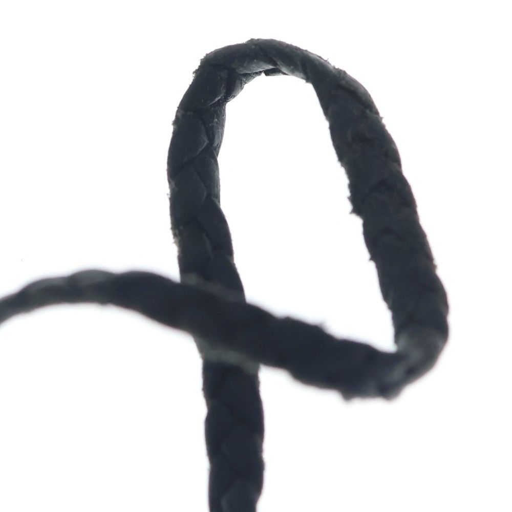 Chrome Hearts Leather Braid Scroll Necklace Black Silver — view 4