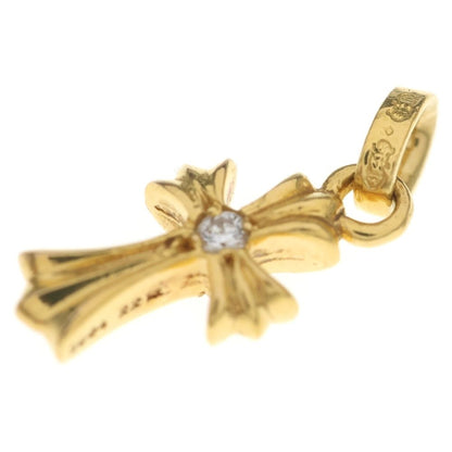 Chrome Hearts 22k Crs Baby Fat Dia Fat Cross 1 Diamond on Both Sides Pendant — view 6