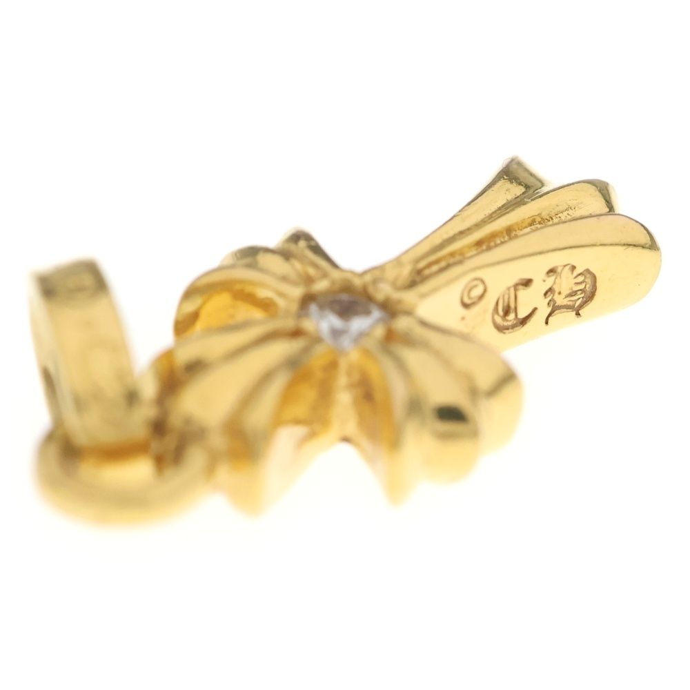 Chrome Hearts 22k Crs Baby Fat Dia Fat Cross 1 Diamond on Both Sides Pendant — view 5