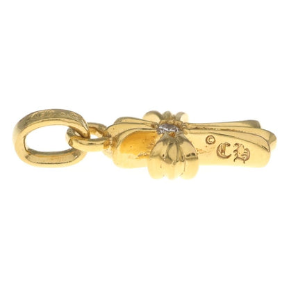 Chrome Hearts 22k Crs Baby Fat Dia Fat Cross 1 Diamond on Both Sides Pendant — view 3