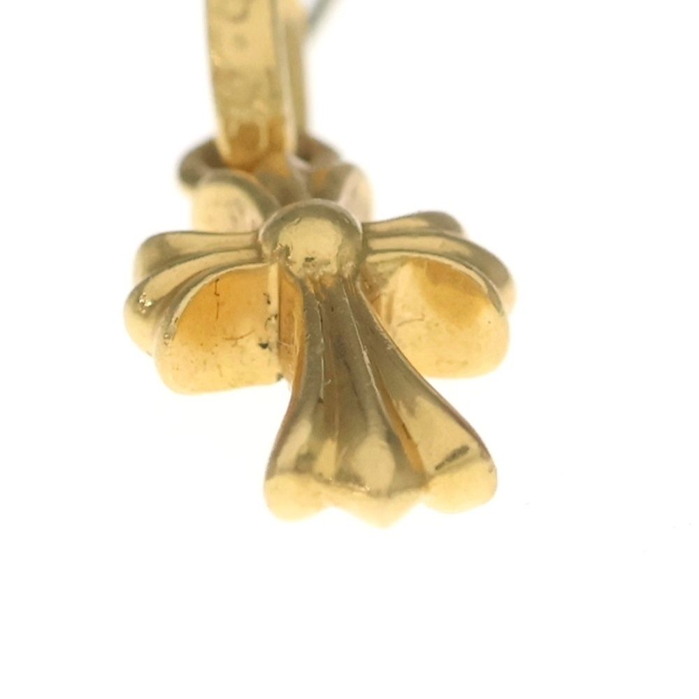 Chrome Hearts 22k Bby Pprchn P Dia Baby Fat Cross Drop Earrings Pave Diamond — view 5