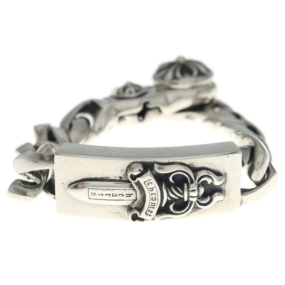 Chrome Hearts ID Dagger Clp ID Classic Link Clip Bracelet Silver — view 4