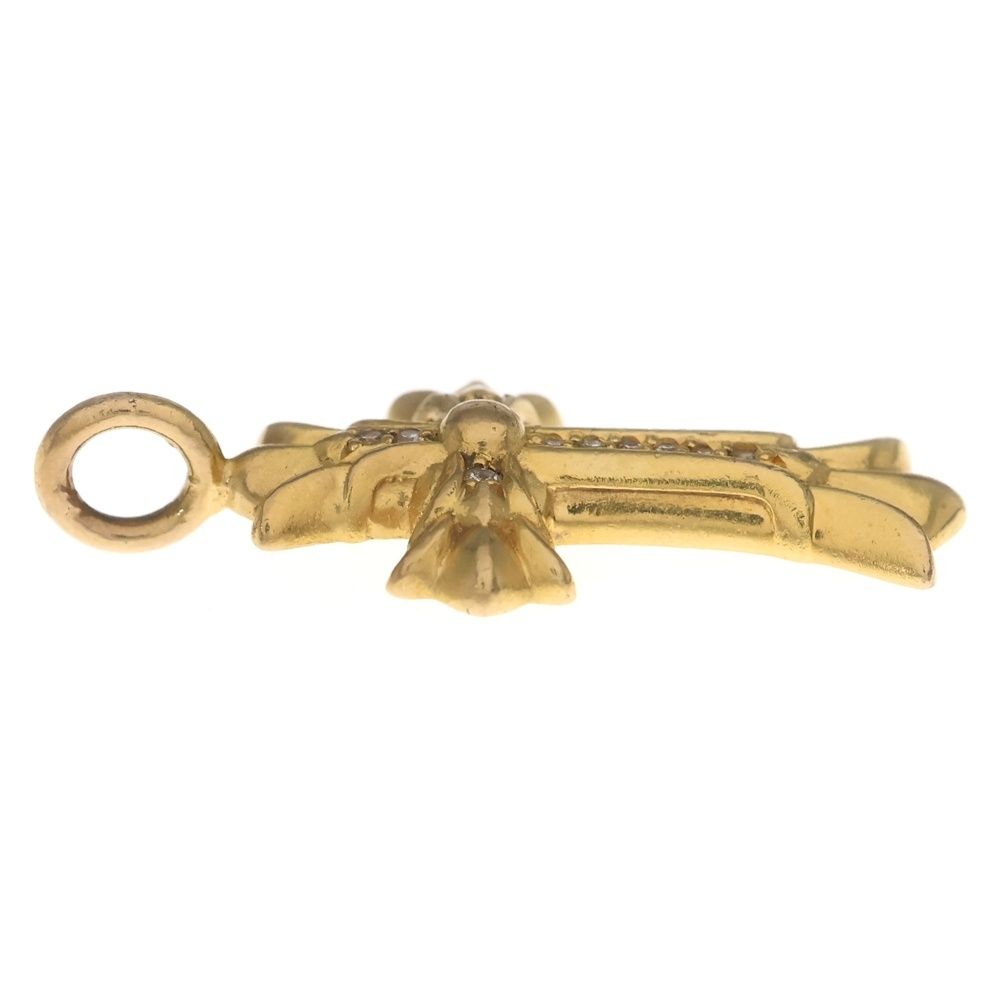 Chrome Hearts 22k Dbl CH Crs P Dia Double CH Cross Charm Pave Diamond Pendant — view 3