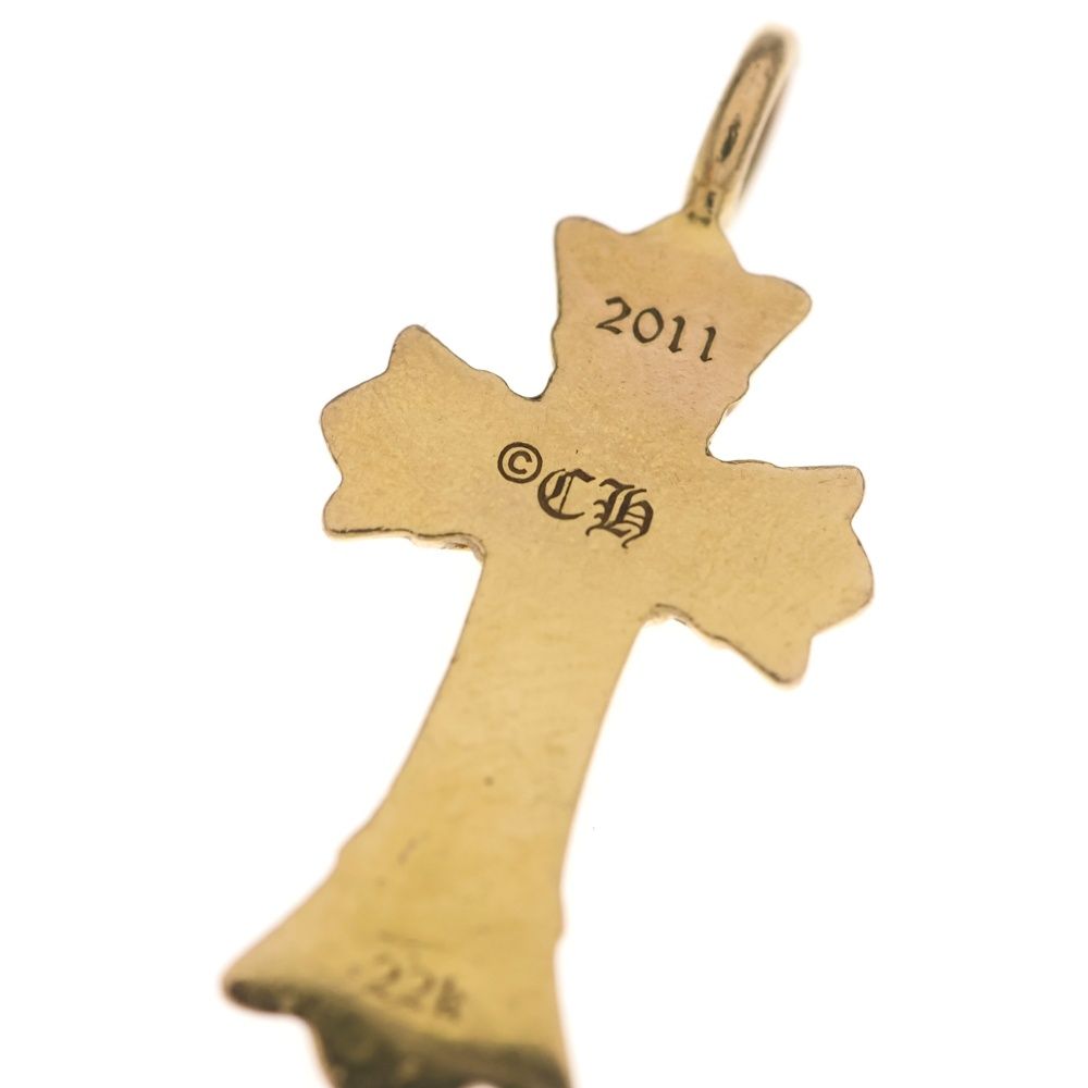 Chrome Hearts 22k Dbl CH Crs P Dia Double CH Cross Charm Pave Diamond Pendant — view 5