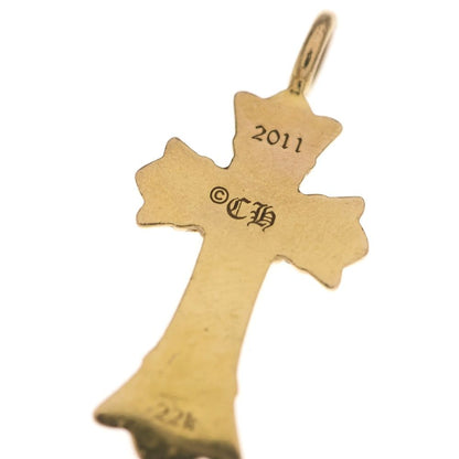 Chrome Hearts 22k Dbl CH Crs P Dia Double CH Cross Charm Pave Diamond Pendant — view 5