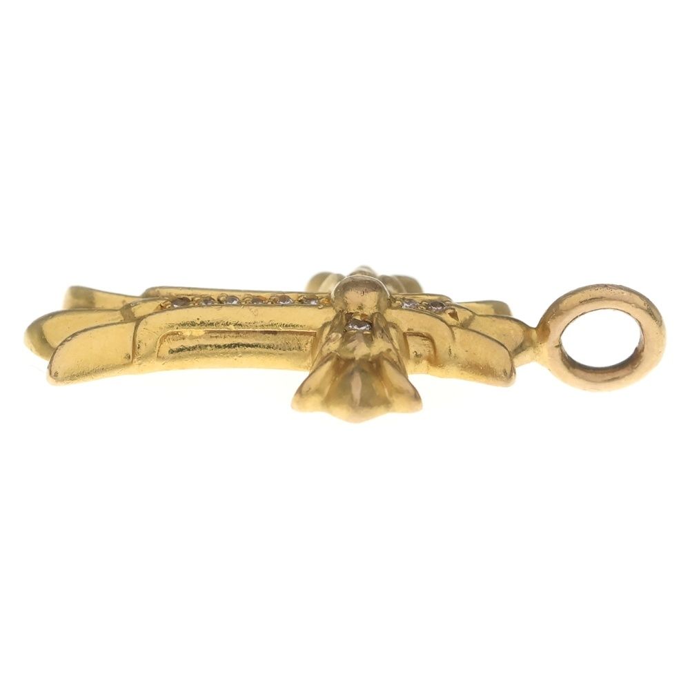 Chrome Hearts 22k Dbl CH Crs P Dia Double CH Cross Charm Pave Diamond Pendant — view 4
