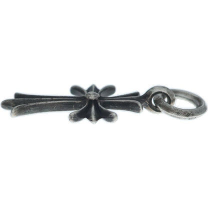Chrome Hearts Tiny CH Cross Charm Necklace Top Silver — view 4