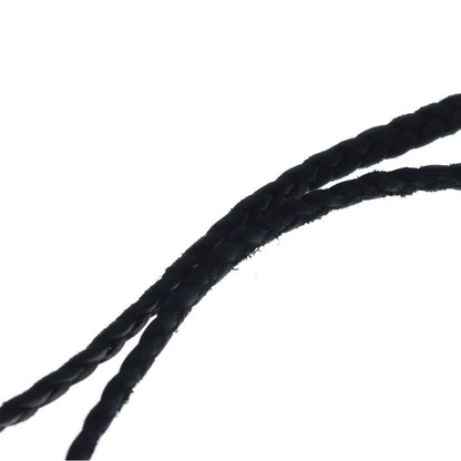 Chrome Hearts Leather Braid Scroll Necklace Black Silver — view 3