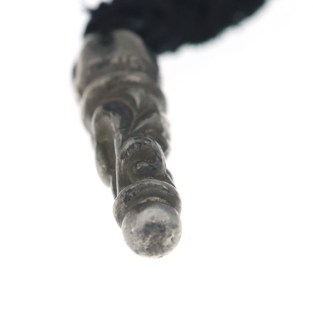 Chrome Hearts Leather Braid Scroll Necklace Black Silver — view 6