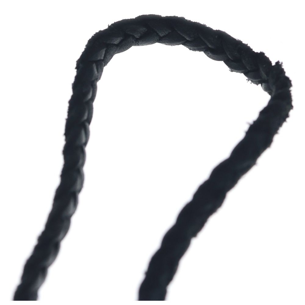 Chrome Hearts Leather Braid Scroll Necklace Black Silver — view 4