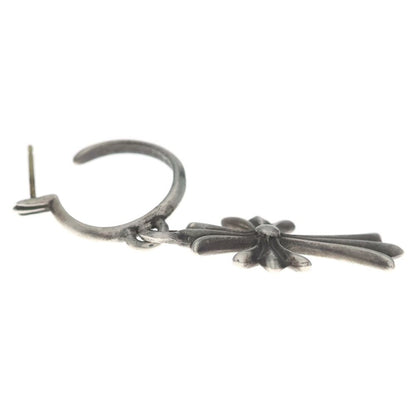 Chrome Hearts Tiny CH Cross Hoop Earrings Silver — view 3