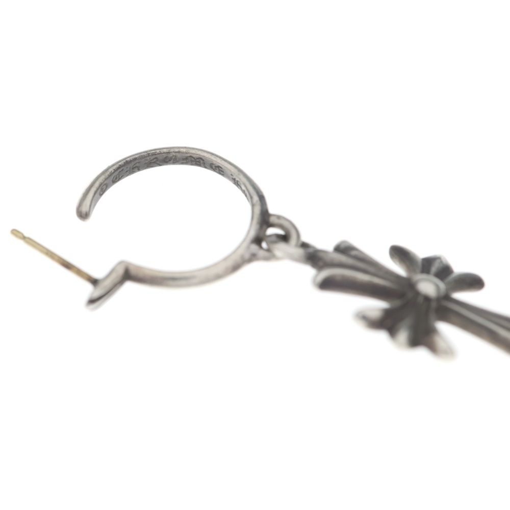 Chrome Hearts Tiny CH Cross Hoop Earrings Silver — view 5