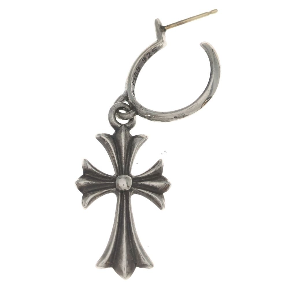 Chrome Hearts Tiny CH Cross Hoop Earrings Silver