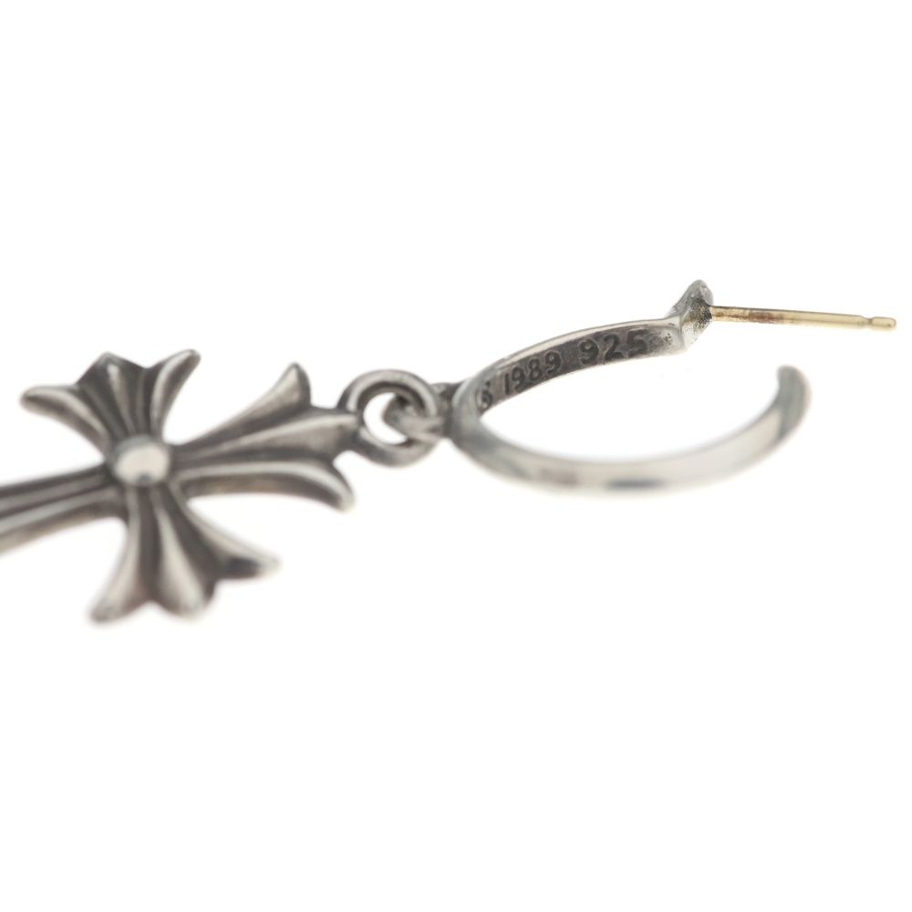 Chrome Hearts Tiny CH Cross Hoop Earrings Silver — view 6