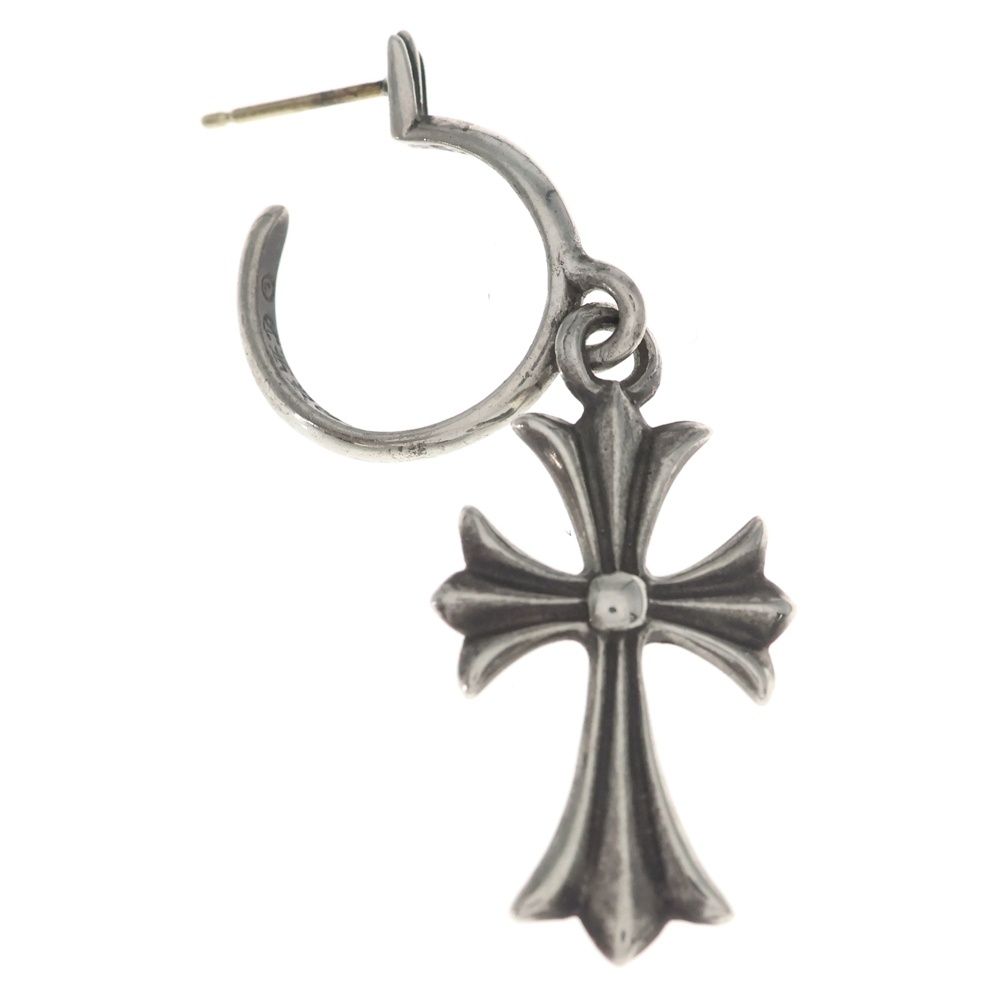 Chrome Hearts Tiny CH Cross Hoop Earrings Silver — view 2