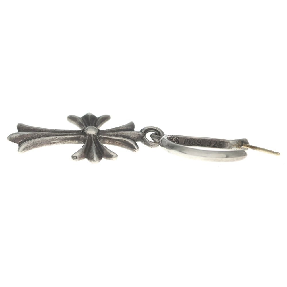 Chrome Hearts Tiny CH Cross Hoop Earrings Silver — view 4