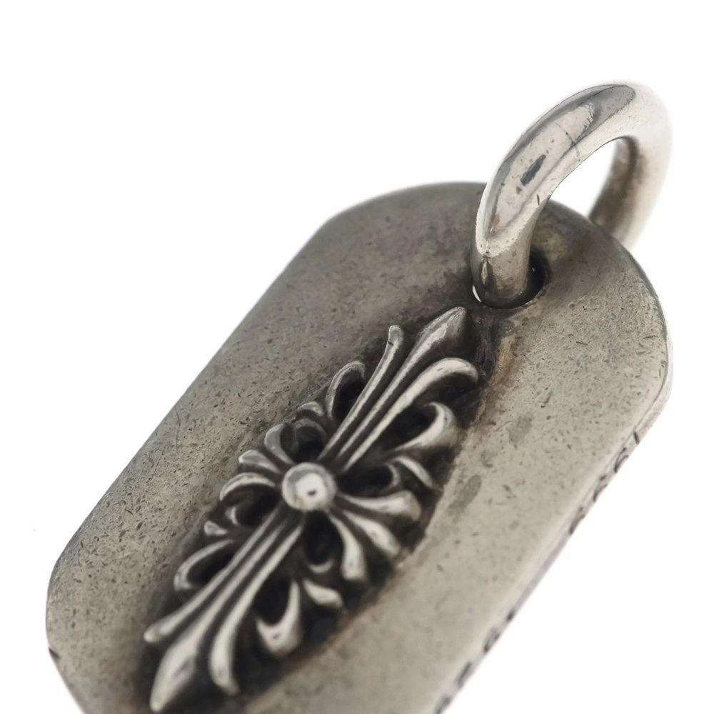 Chrome Hearts Raised Frrl Dogtag Floral Cross Dog Tag Pendant Top Silver — view 6