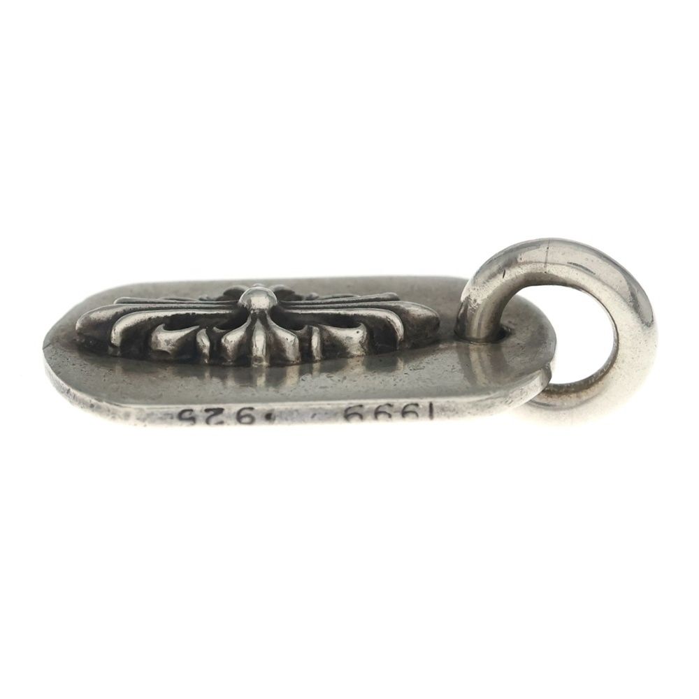 Chrome Hearts Raised Frrl Dogtag Floral Cross Dog Tag Pendant Top Silver — view 4