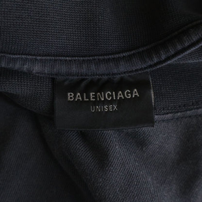 Balenciaga Offshore Vintage Wash Crew Neck Top Short Sleeve T-Shirt Black — view 6