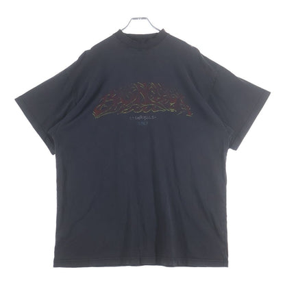 Balenciaga Offshore Vintage Wash Crew Neck Top Short Sleeve T-Shirt Black