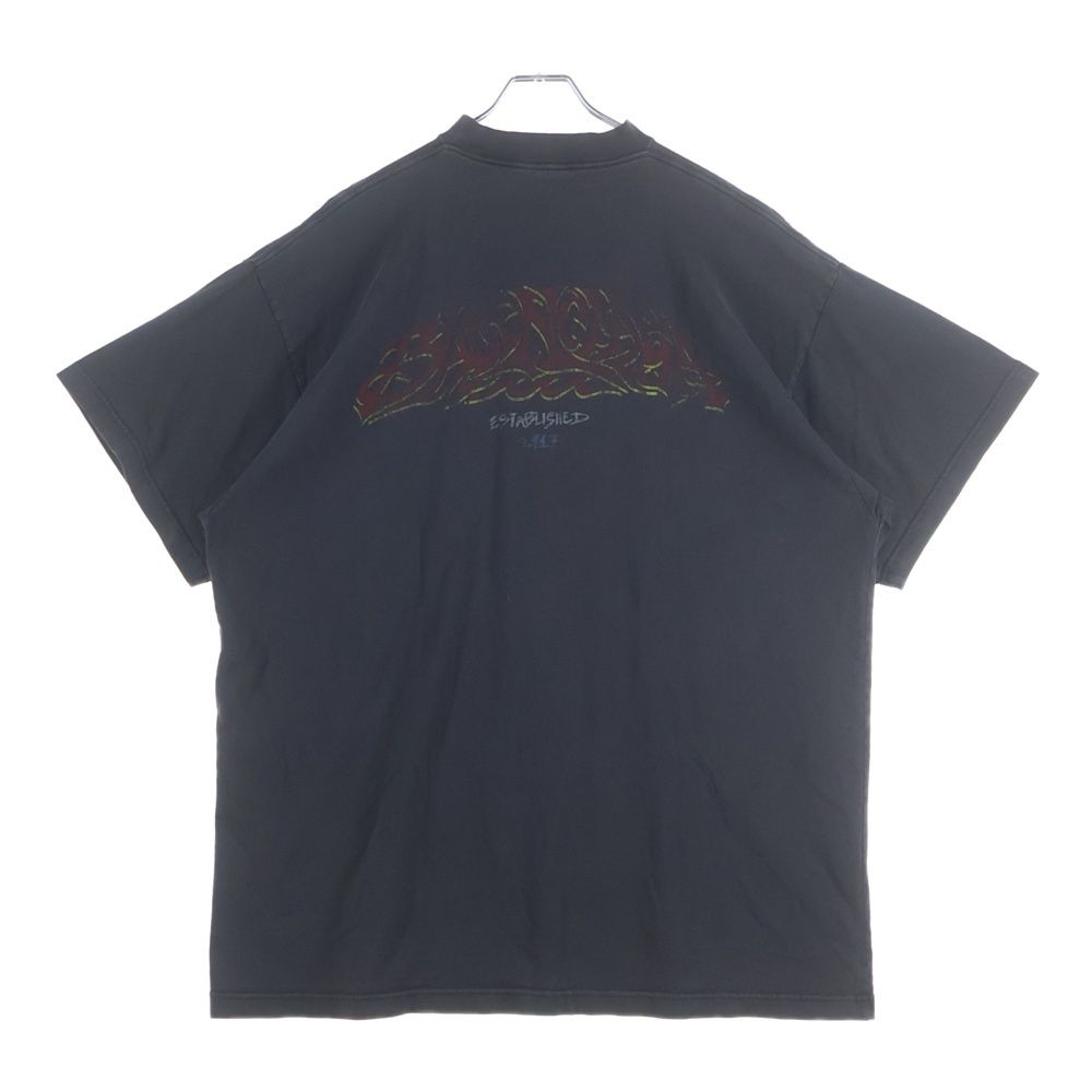 Balenciaga Offshore Vintage Wash Crew Neck Top Short Sleeve T-Shirt Black — view 2