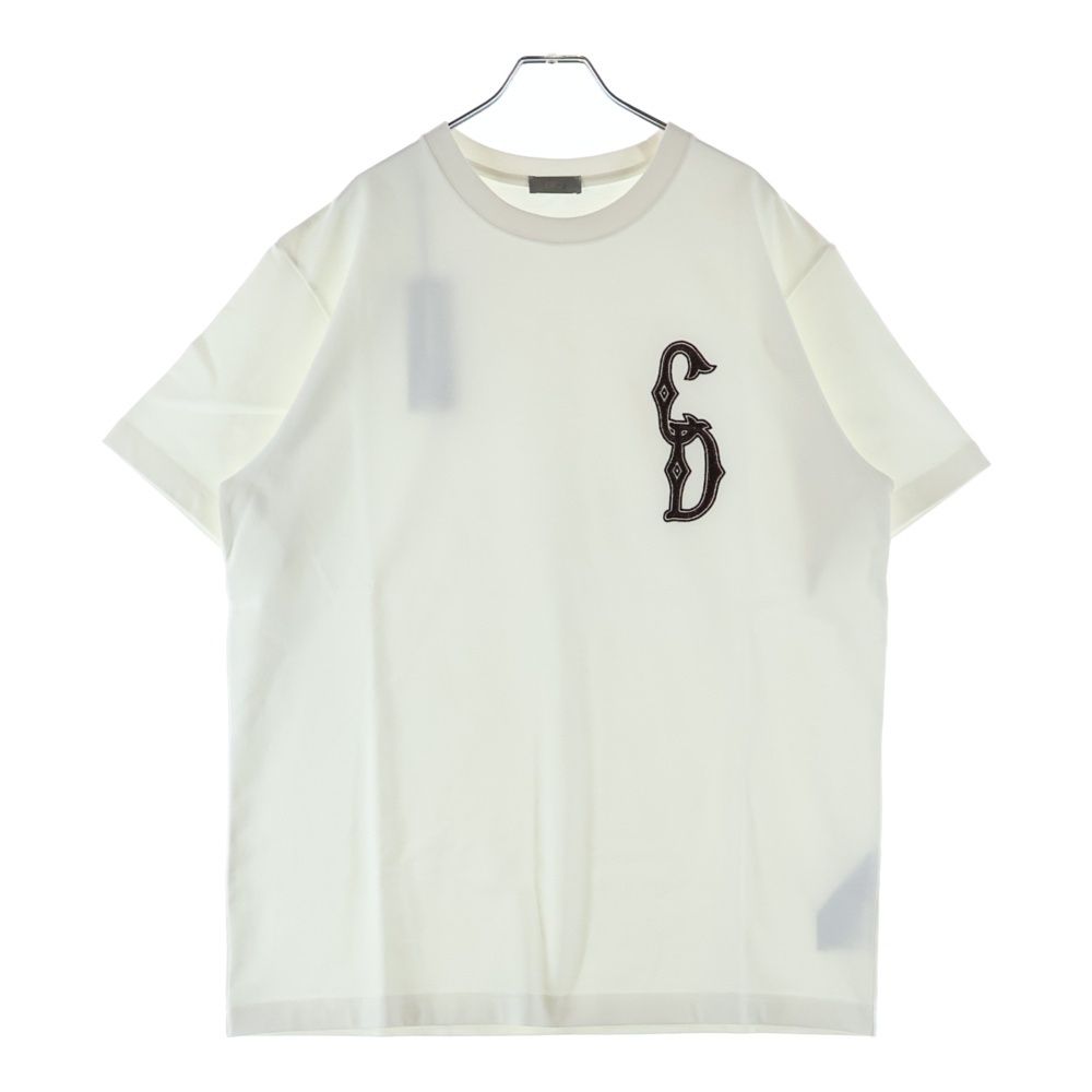 Dior CD Logo Embroidery Crew Neck Short Sleeve T-Shirt White