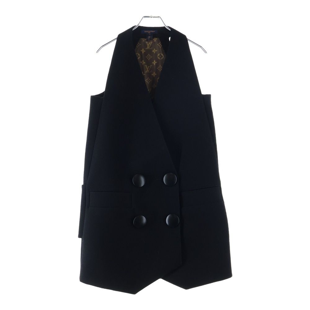Louis Vuitton Lining Monogram Pattern Wool Big Button Double Breasted Mini