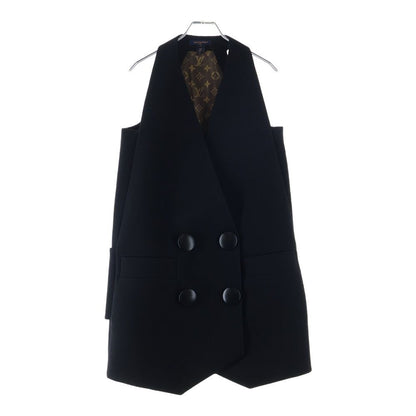 Louis Vuitton Lining Monogram Pattern Wool Big Button Double Breasted Mini