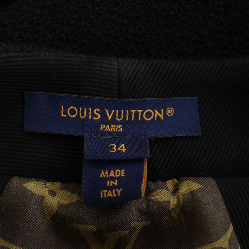 Louis Vuitton Lining Monogram Pattern Wool Big Button Double Breasted Mini — view 6