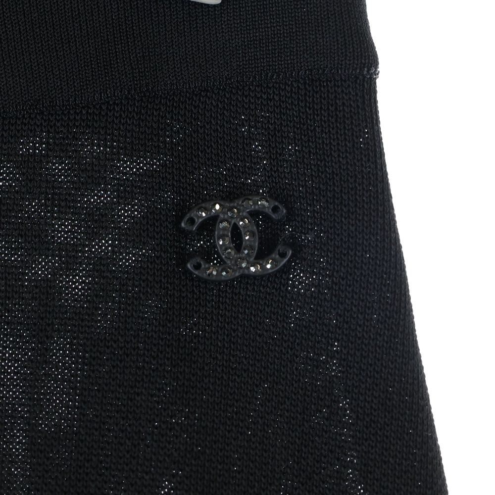 Chanel Rayon Bicolor Long Skirt Black White — view 6