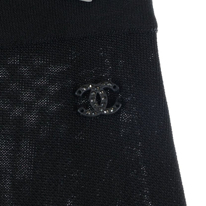 Chanel Rayon Bicolor Long Skirt Black White — view 6