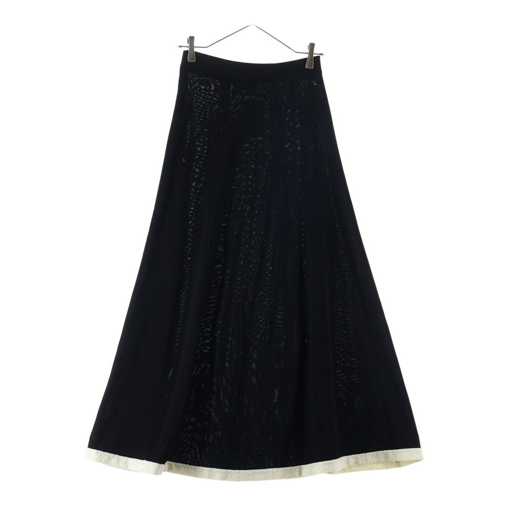 Chanel Rayon Bicolor Long Skirt Black White
