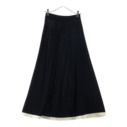 Chanel Rayon Bicolor Long Skirt Black White
