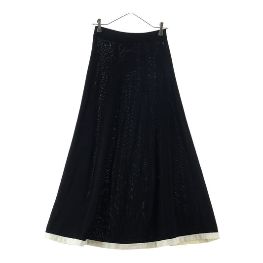 Chanel Rayon Bicolor Long Skirt Black White