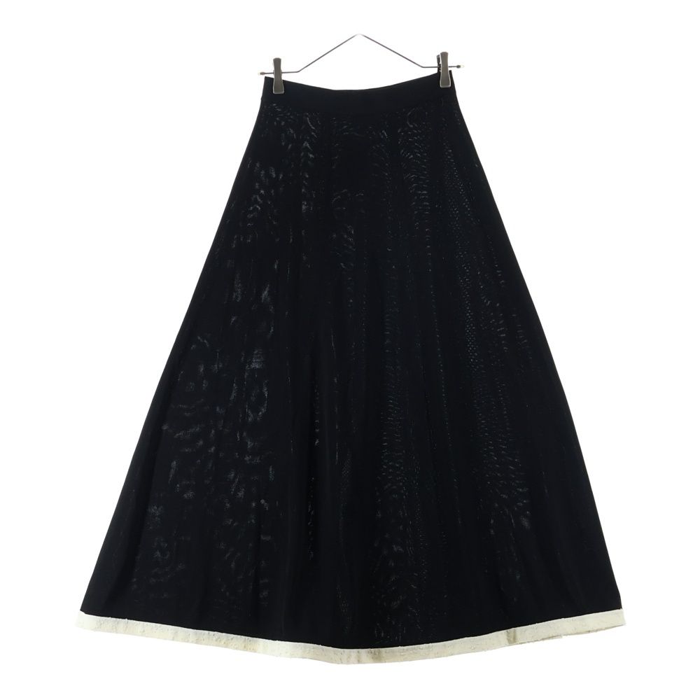 Chanel Rayon Bicolor Long Skirt Black White — view 2