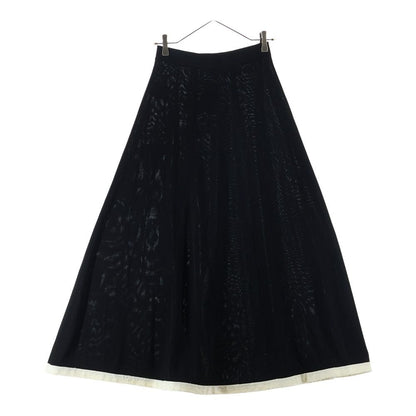 Chanel Rayon Bicolor Long Skirt Black White — view 2