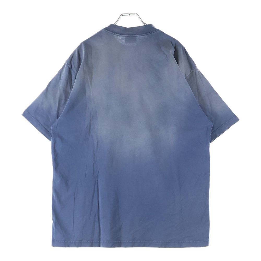 Balenciaga BE Kind Distressed Short Sleeve T-Shirt Blue — view 2