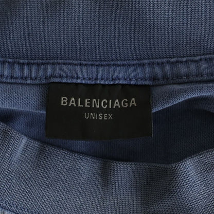 Balenciaga BE Kind Distressed Short Sleeve T-Shirt Blue — view 6