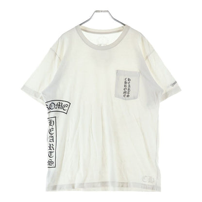 Chrome Hearts Horse Shoe Scroll Label Print Front Pocket Crew Neck Short Sleeve
