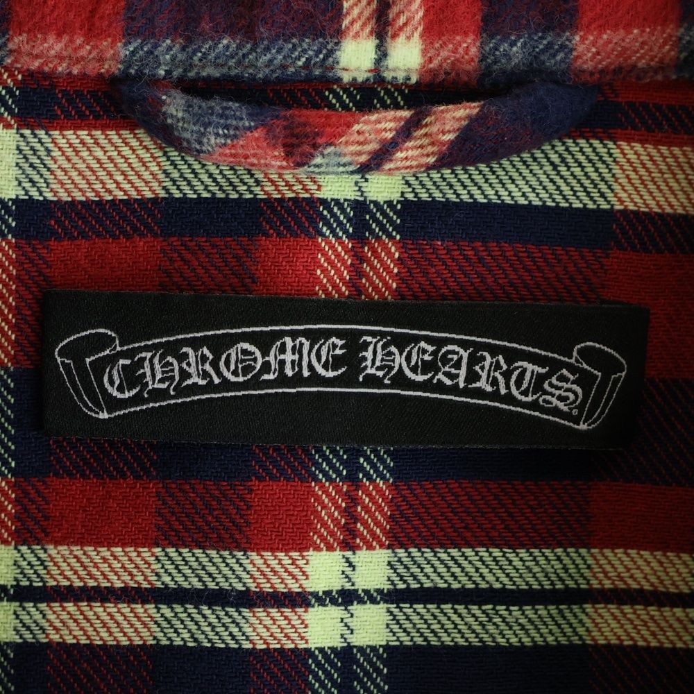 Chrome Hearts Westn Western Sleeve Leather Cross Patch Ball Button Check Long — view 7