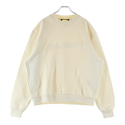 Louis Vuitton Embroidered Cotton Blend Bomber Crew Neck Sweatshirt Ivory