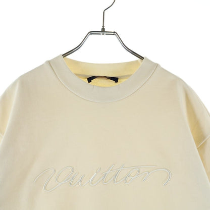 Louis Vuitton Embroidered Cotton Blend Bomber Crew Neck Sweatshirt Ivory — view 3