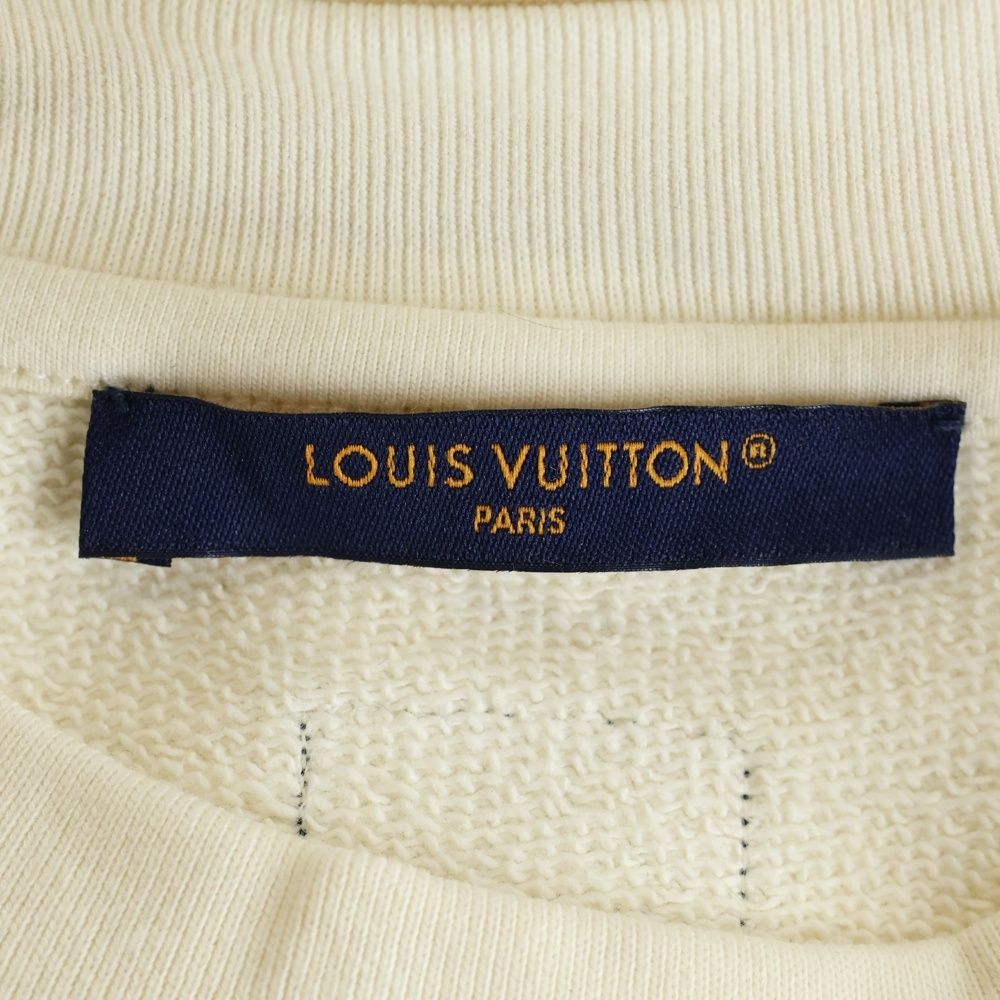 Louis Vuitton Embroidered Cotton Blend Bomber Crew Neck Sweatshirt Ivory — view 6