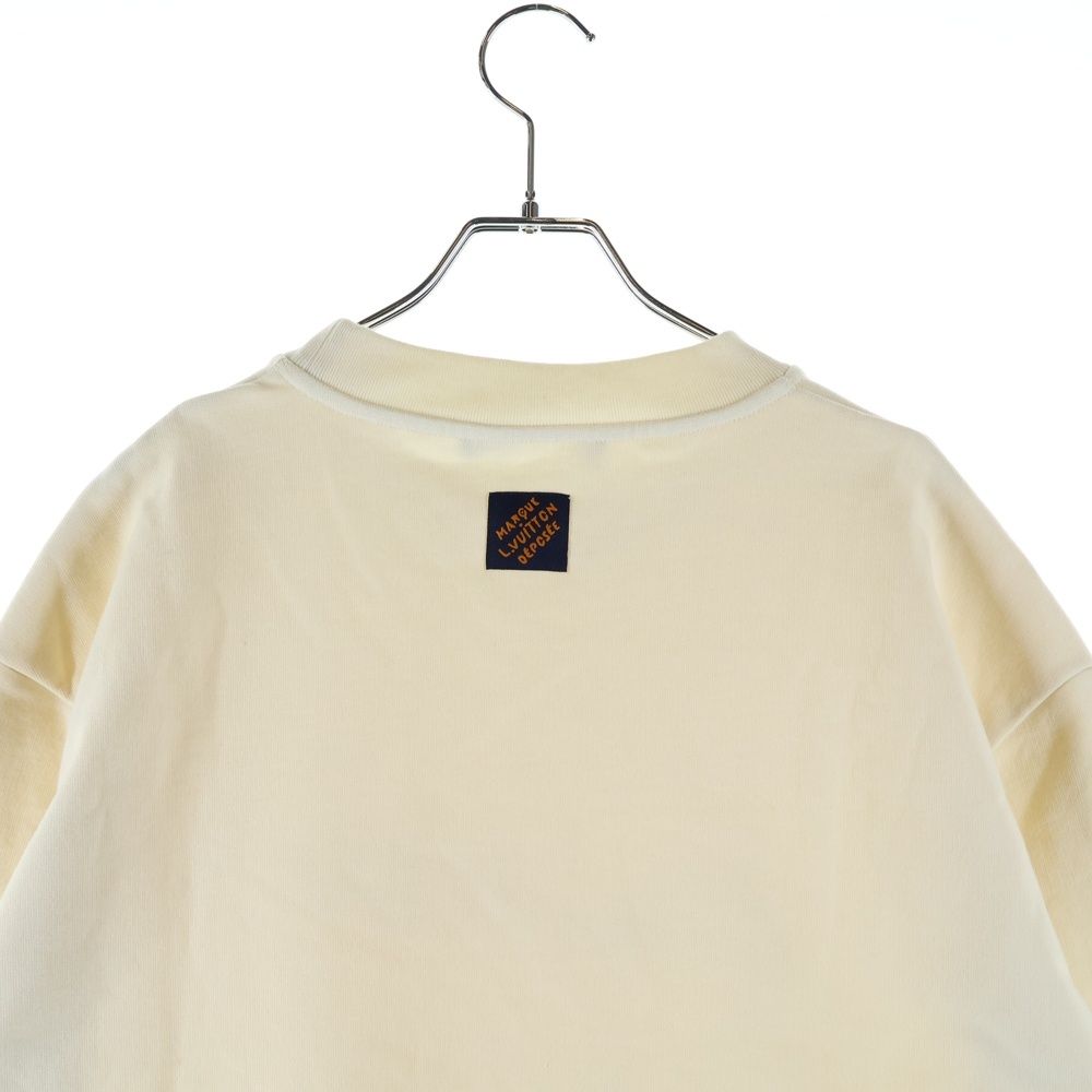 Louis Vuitton Embroidered Cotton Blend Bomber Crew Neck Sweatshirt Ivory — view 4