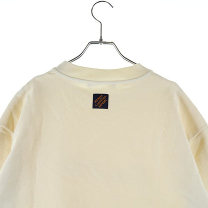 Louis Vuitton Embroidered Cotton Blend Bomber Crew Neck Sweatshirt Ivory — view 4