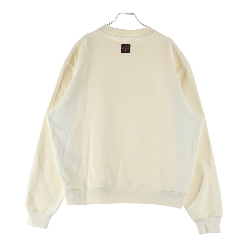 Louis Vuitton Embroidered Cotton Blend Bomber Crew Neck Sweatshirt Ivory — view 2