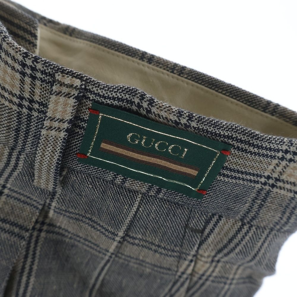 Gucci All Check Pattern Half Shorts Pants Gray Zailw — view 5