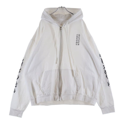 Chrome Hearts Vertical Arm Logo Zip Up Hoodie Arm White